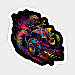 Atv Quad 4 Wheeler Pop Art Sticker